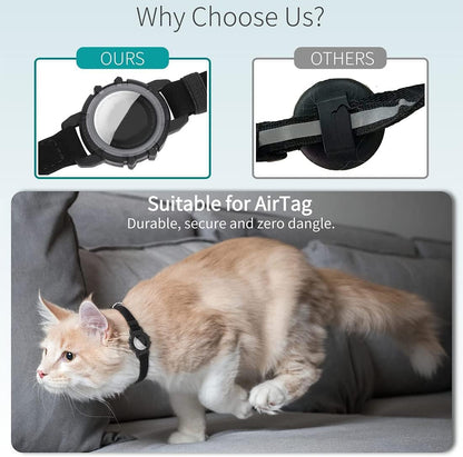"Collier GPS pour chats, nylon, réfléchissant, fermeture rapide, confortable, visibilité optimale nuit, aventures sécurisées.