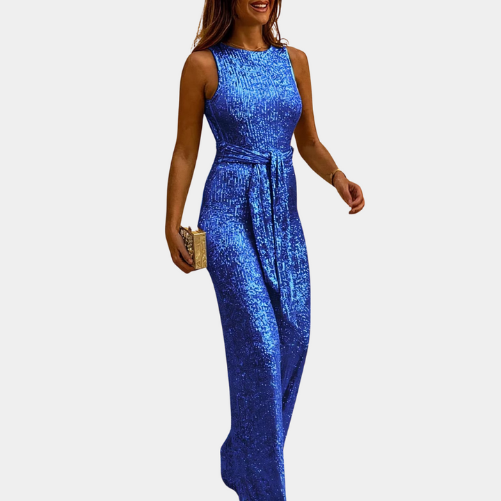 "Combinaison pailletée femme Elyse, chic et scintillante, idéale pour soirées glamour, couleurs variées, élégante et confort.