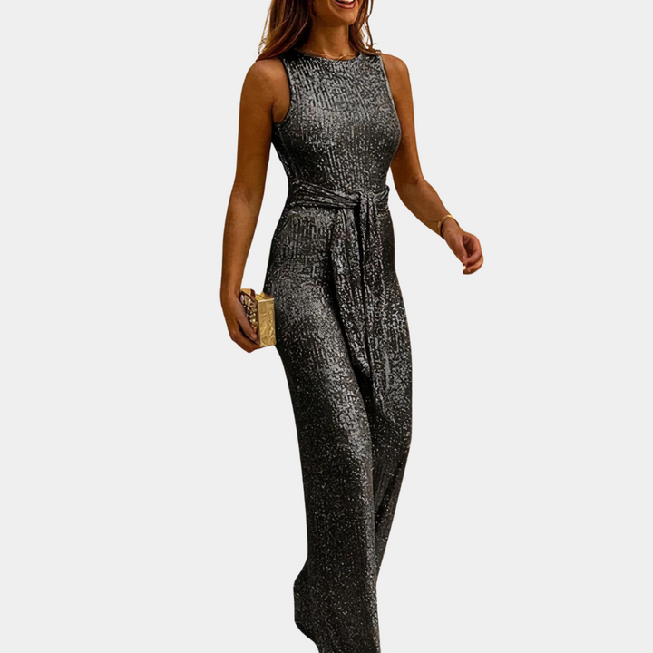 "Combinaison pailletée femme Elyse, chic et scintillante, idéale pour soirées glamour, couleurs variées, élégante et confort.