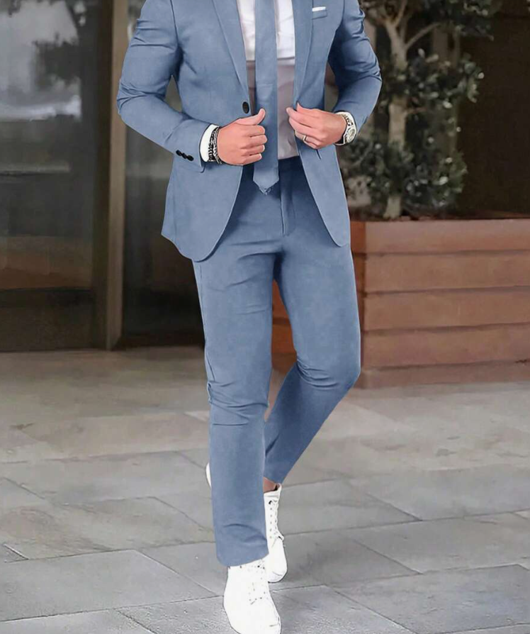 "Costume homme Bastien: veste gris anthracite et pantalon assorti, coupe moderne, pour occasions formelles et décontractées"