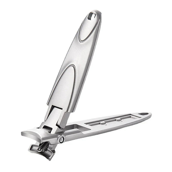 "Coupe-ongles ergonomique en acier inoxydable, design compact pour manucure précise et sans effort, confort antidérapant."