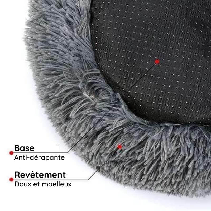 Coussin anti-stress pour chien, couleur abricot, design doux et enveloppant, idéal pour apaiser les chiens anxieux.