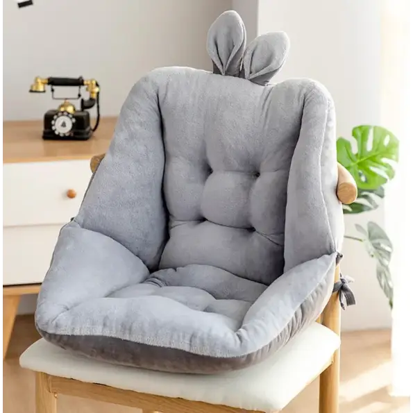"Coussin ergonomique gris 40x40 cm, design moderne, soutien confort siège, polyester qualité, déco maison élégante"