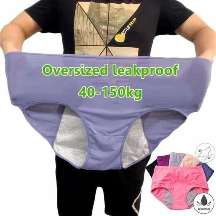 "Culottes imperméables anti-fuites noires, taille haute, en coton souple, protection discrète pour incontinence et menstruati