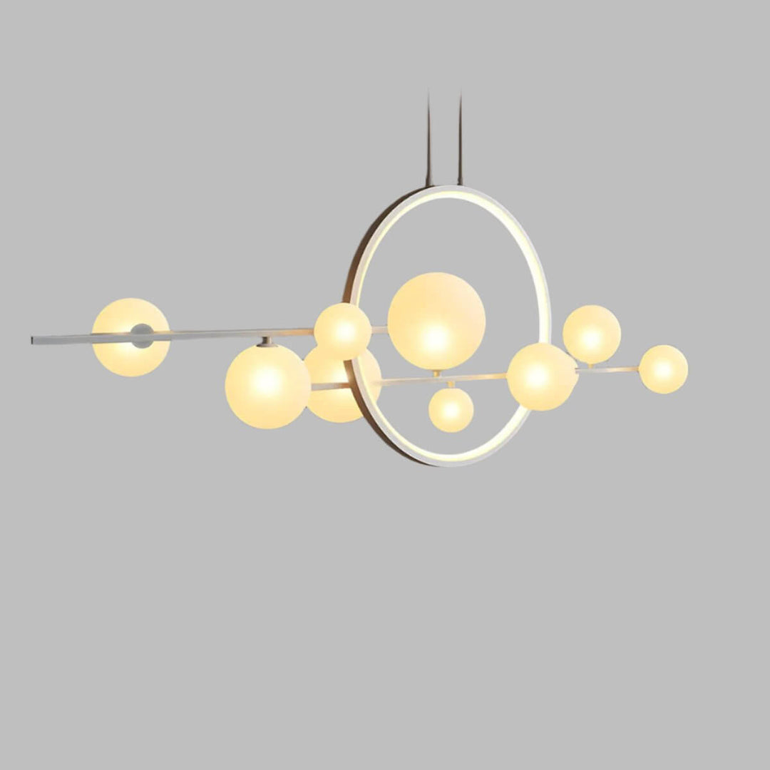Suspension Lumineuse Design Moderne - Anneaux et Globes Verre