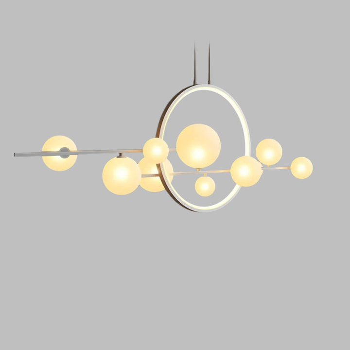 Suspension Lumineuse Design Moderne - Anneaux et Globes Verre