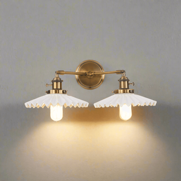 Lampe À Double Tête En Céramique Ancienne
