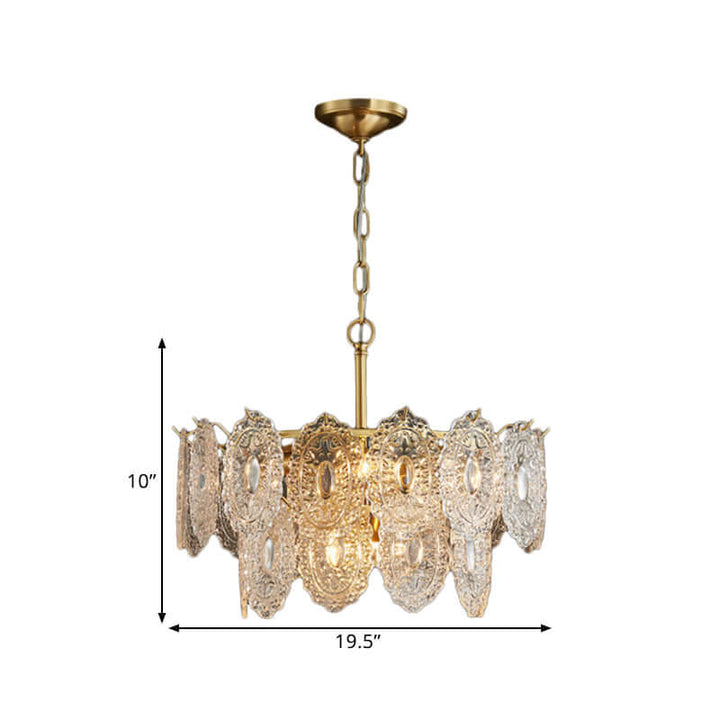 5/7 Têtes Gaufrées Lustre À Panneaux De Cristal