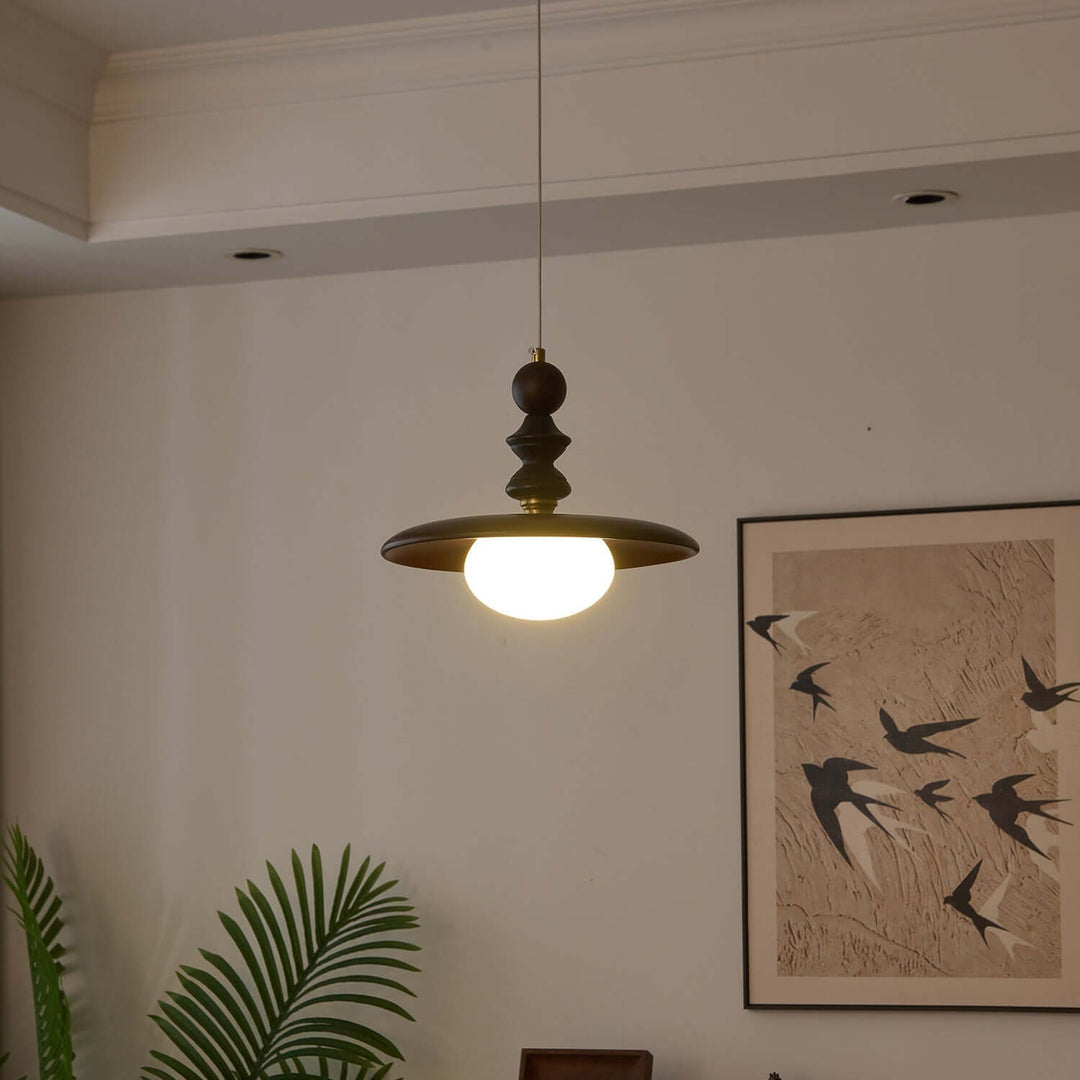 Suspension Design - Luminaire Intérieur en Verre, Bois & Métal