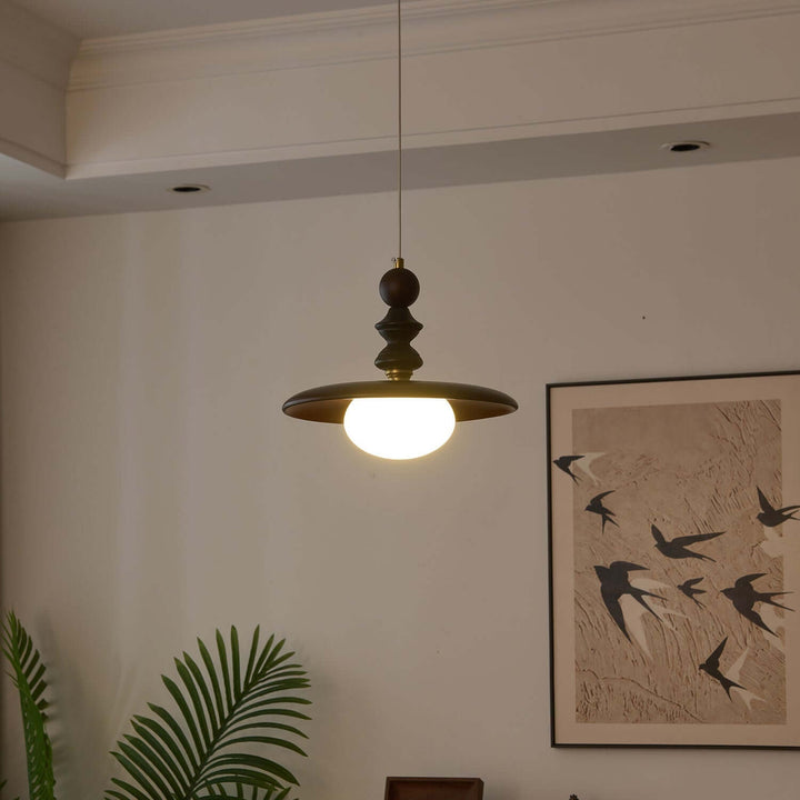 Suspension Design - Luminaire Intérieur en Verre, Bois & Métal