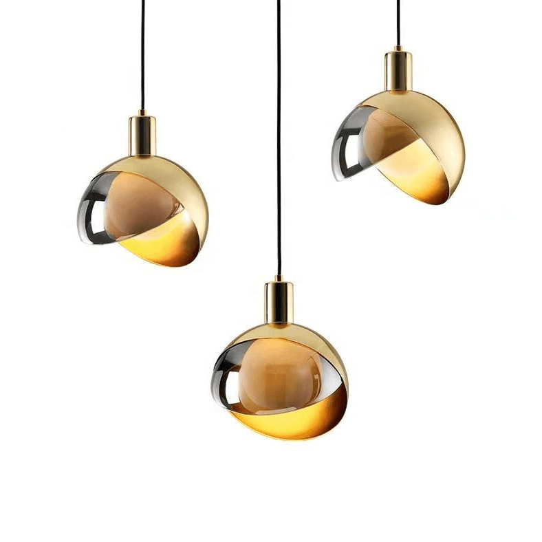 Suspension Moderne En Verre Doré