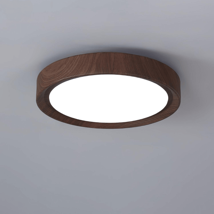 Plafonnier Rond en Bois - Éclairage Intérieur Moderne