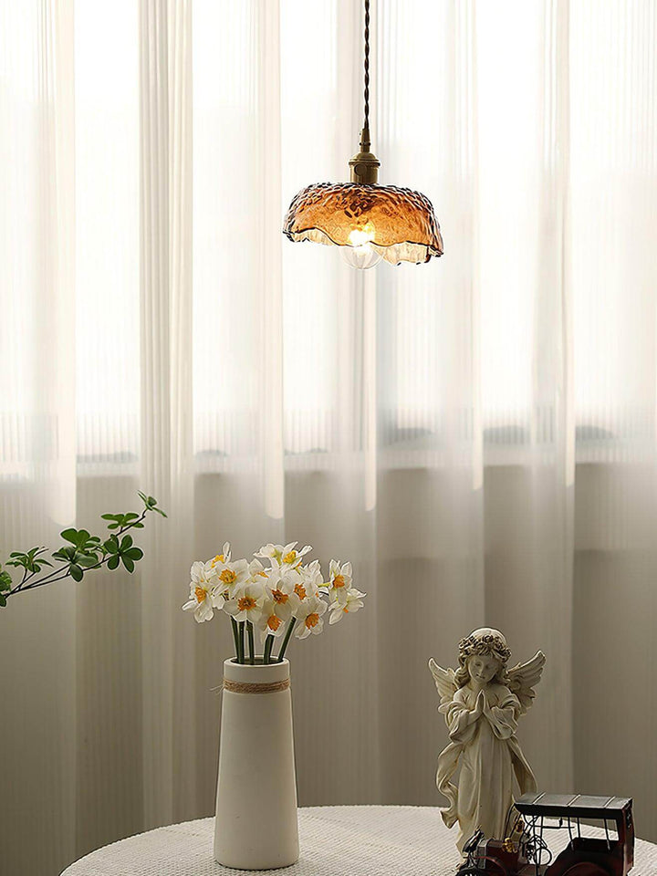 Lampe Pendante Vintage En Verre Brun