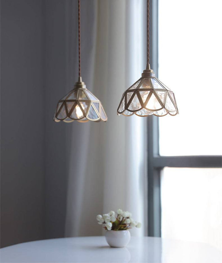 Lampe Pendante En Verre En Laiton