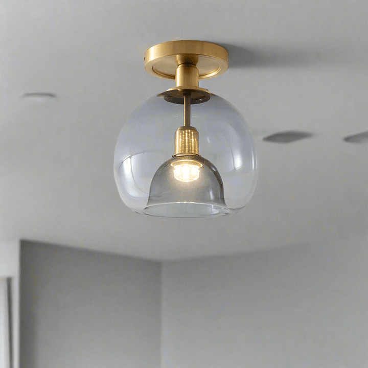 Verre Contemporain Gris Couloir Plafonnier