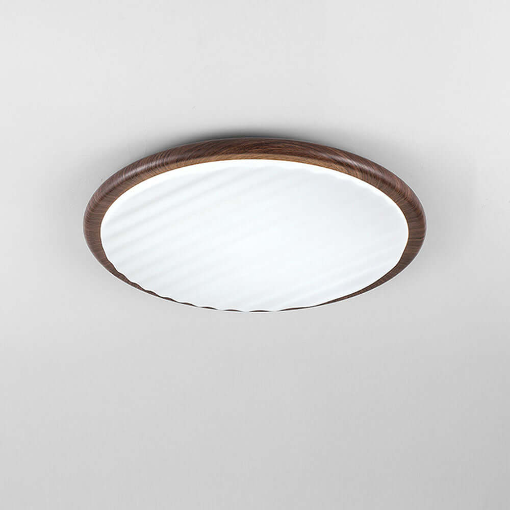 Plafonnier LED Rond en Bois Plié - Chambre