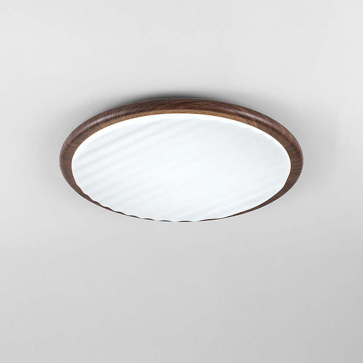 Plafonnier LED Rond en Bois Plié - Chambre
