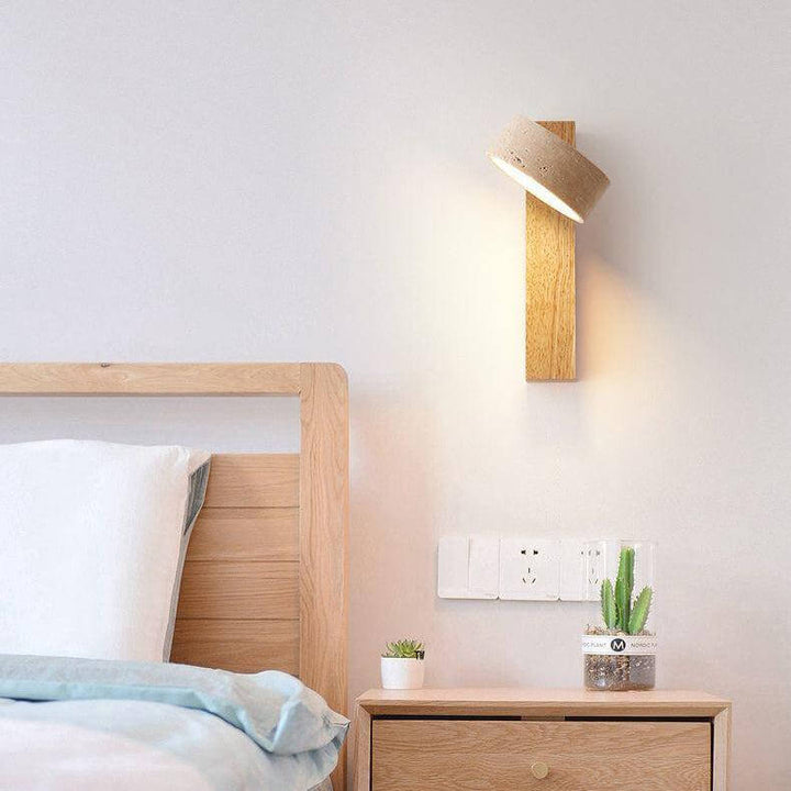 Lampe Murale En Travertin Blanc Cassé Wabi Sabi