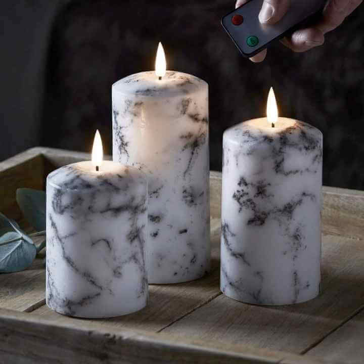 Candlylight™ | Set De 3 Bougies Led Marble