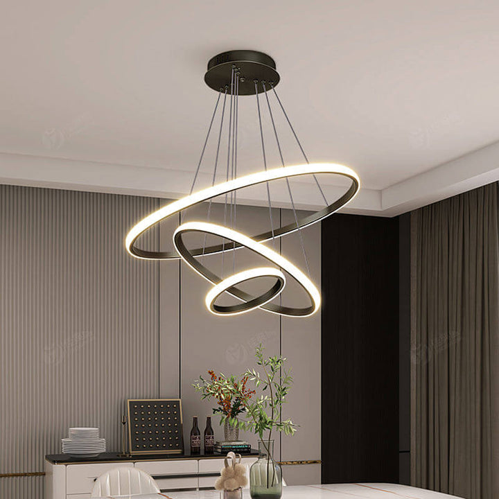 Lampe de plafond moderne 3 anneaux