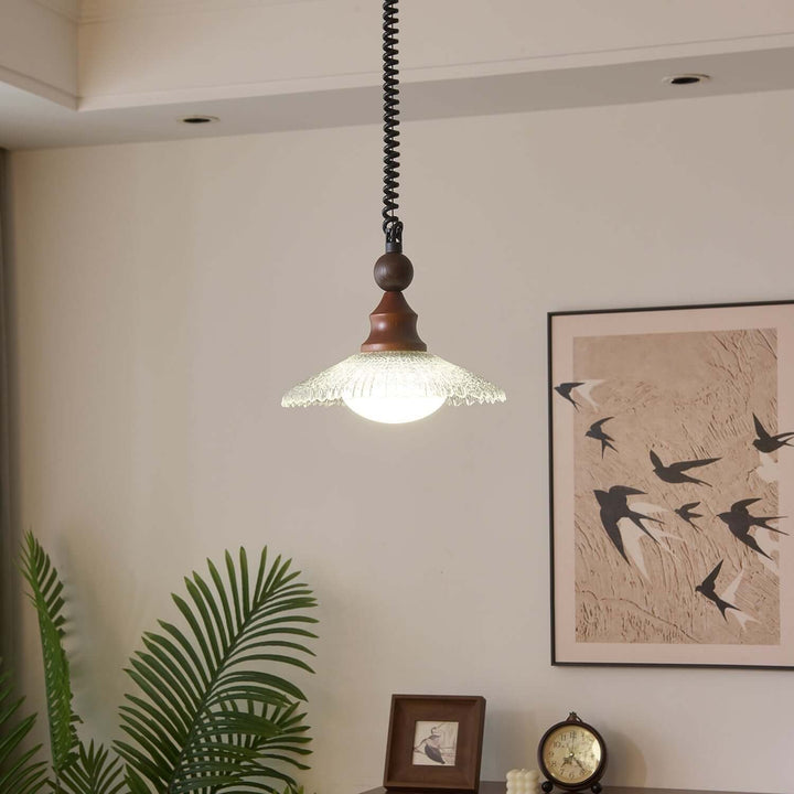 Suspension Design - Luminaire Intérieur en Verre, Bois & Métal