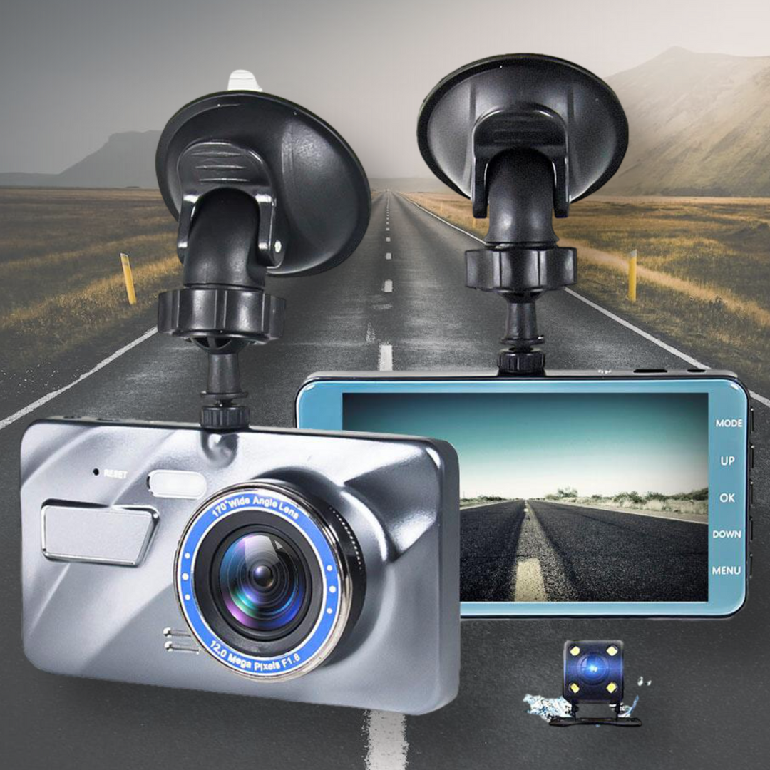 "Dashcam sans fil avant-arrière 1080P, vision nocturne; capte chaque détail jour et nuit avec double objectif Full HD"