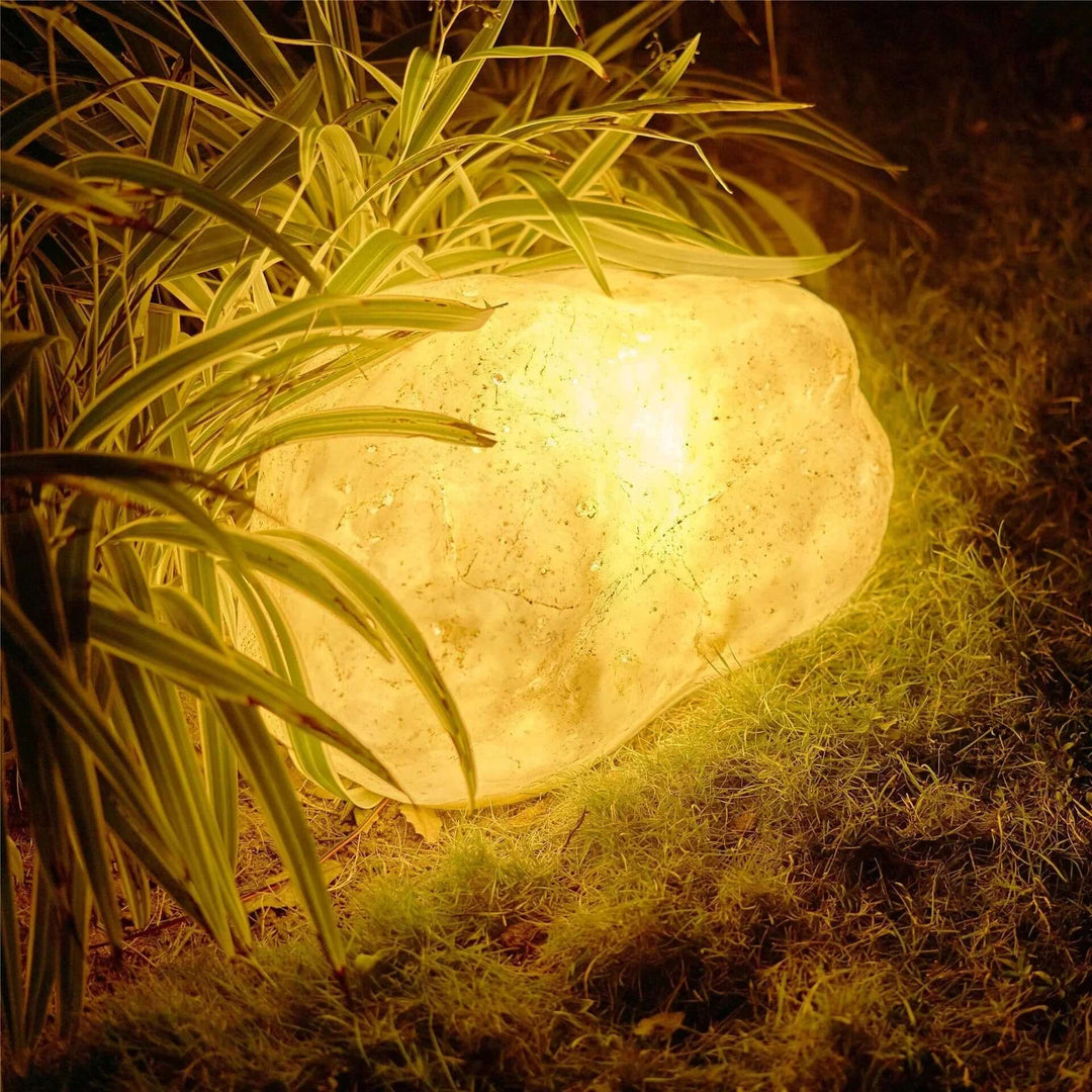Lampe Extérieure Pierre - Éclairage Solaire & Filaire IP65