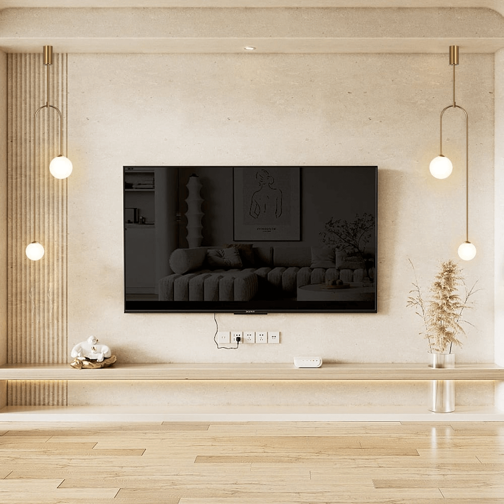 Suspension Moderne en U, 2 Lumières, Verre Globe