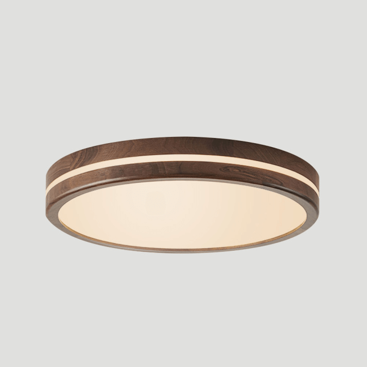Plafonnier Rond en Bois - Éclairage LED Minimaliste