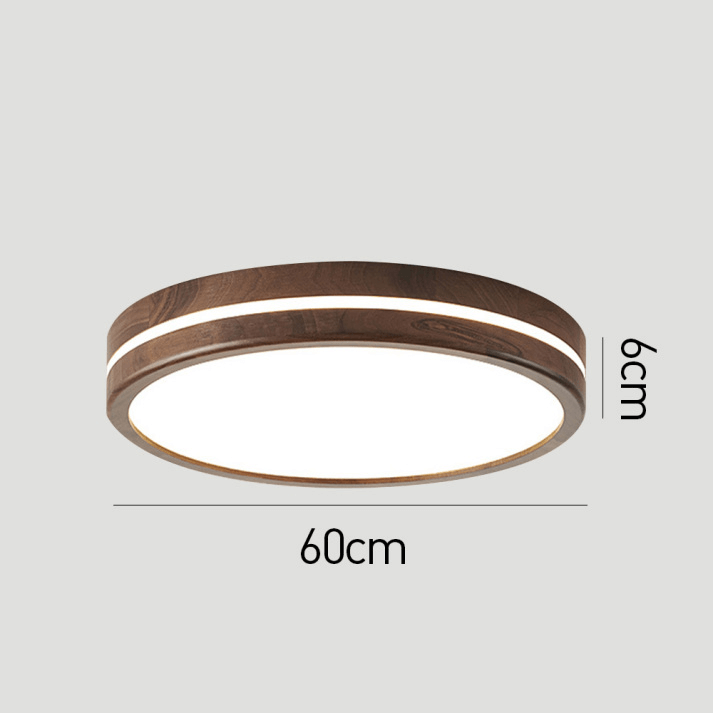 Plafonnier Rond en Bois - Éclairage LED Minimaliste