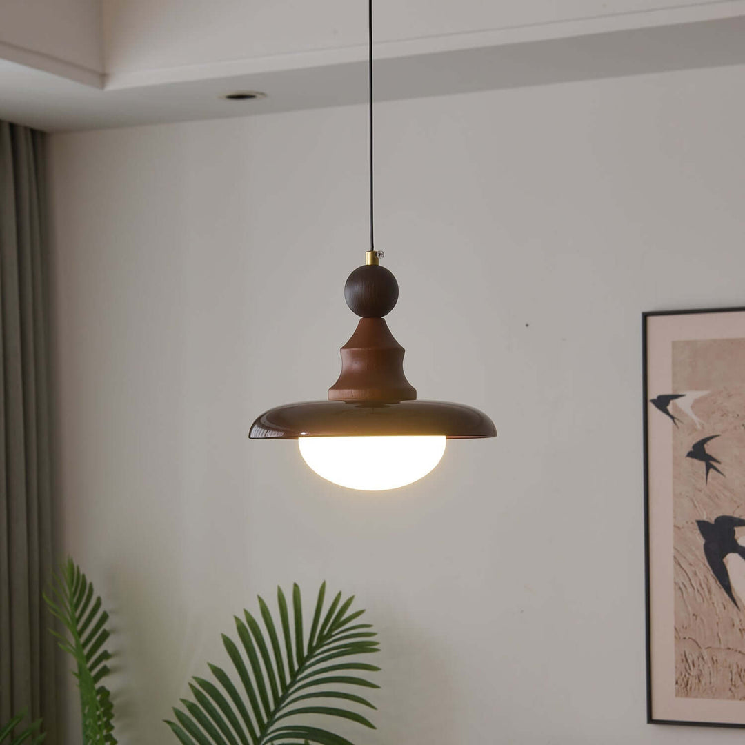 Suspension Design - Luminaire Intérieur en Verre, Bois & Métal