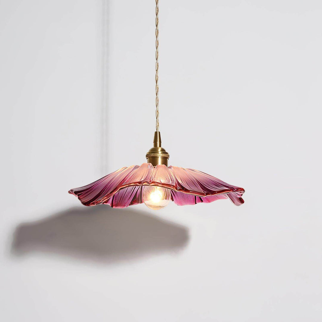 Suspension Lumineuse Verre Fleuri - Déco Intérieure