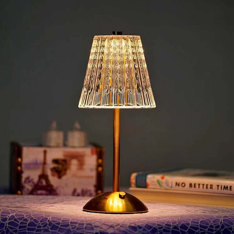 Lampe À Poser Sans Fil En Métal Cristal