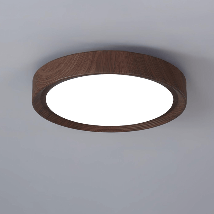 Plafonnier Rond en Bois - Éclairage Intérieur Moderne