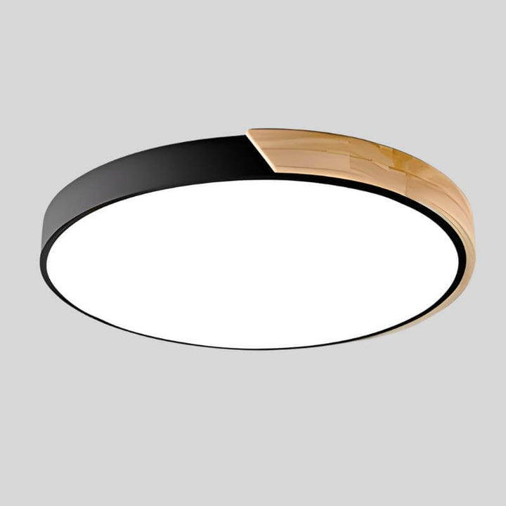 Plafonnier LED Rond Bois Nordique - Éclairage Moderne