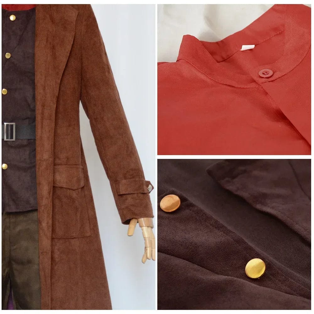 "Déguisement Hagrid Harry Potter, enfant, 6 pièces: gilet, chemise, ceinture, pantalon, veste, fausse barbe, haute qualité."