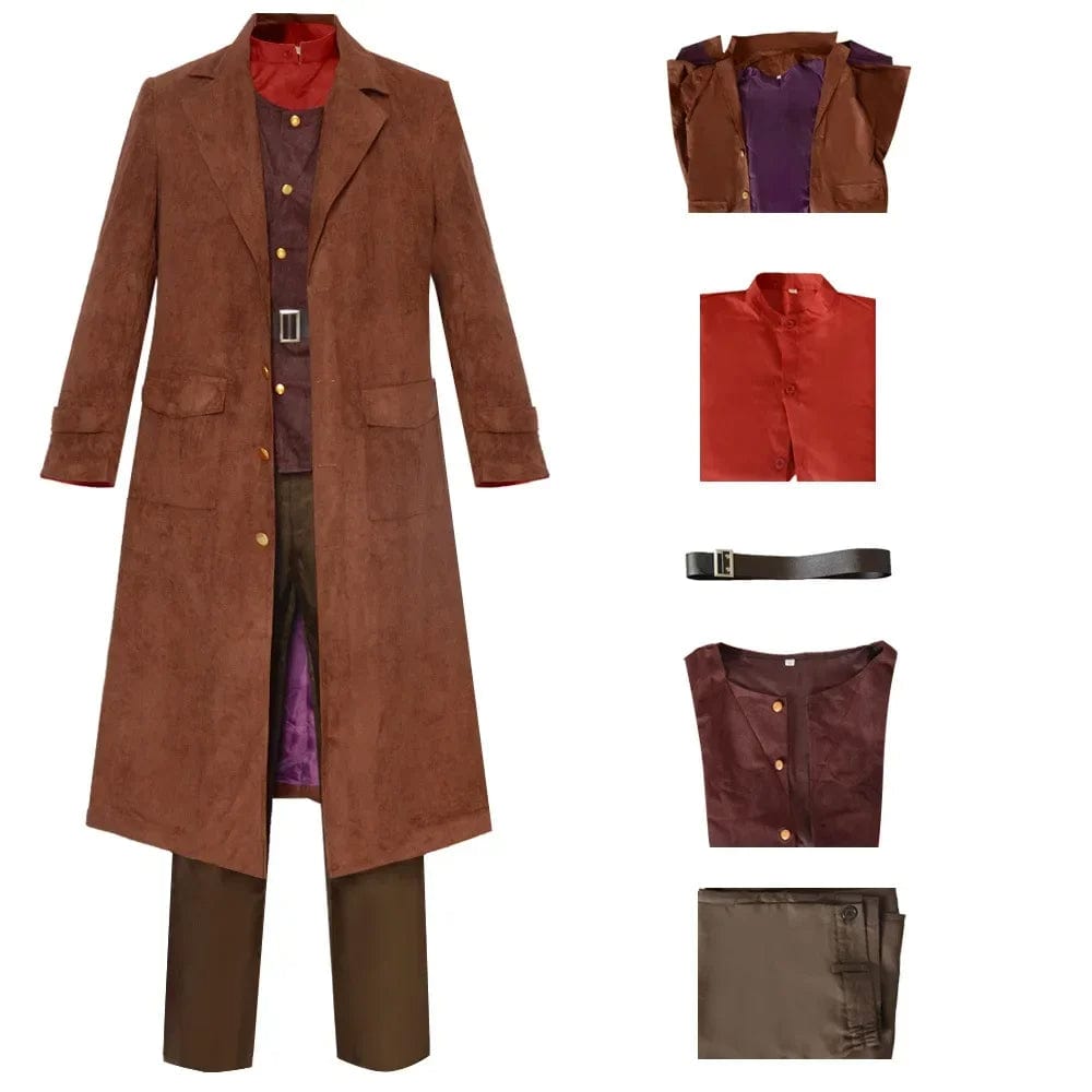 "Déguisement Hagrid Harry Potter, enfant, 6 pièces: gilet, chemise, ceinture, pantalon, veste, fausse barbe, haute qualité."