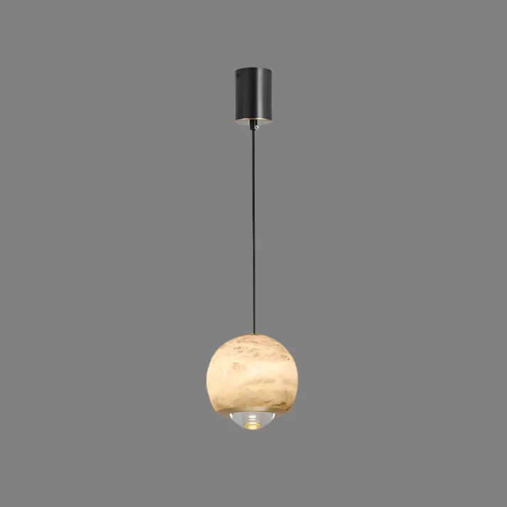 Lampe Pendante Sphère En Marbre Nordique Et Albâtre