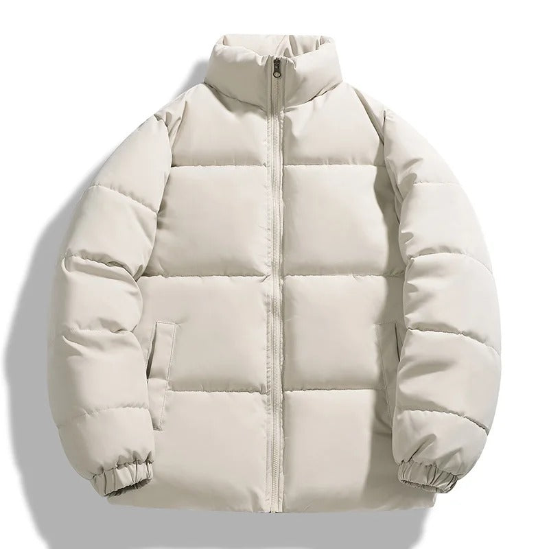 "Doudoune homme style moderne, col montant, couleurs sobres, isolation avancée pour confort et chaleur en hiver."