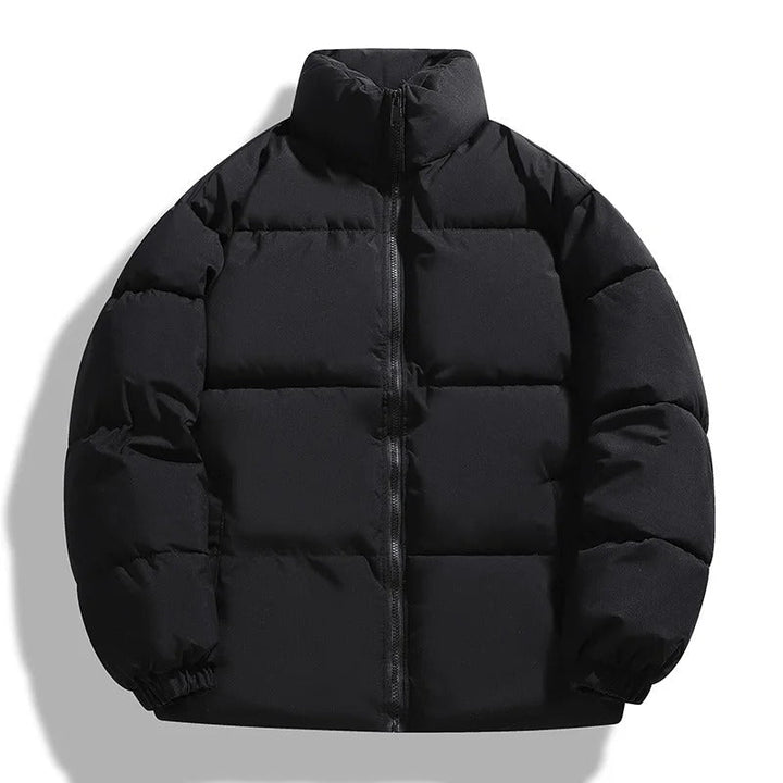 "Doudoune homme style moderne, col montant, couleurs sobres, isolation avancée pour confort et chaleur en hiver."