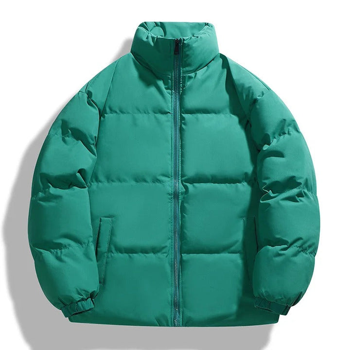 "Doudoune homme style moderne, col montant, couleurs sobres, isolation avancée pour confort et chaleur en hiver."