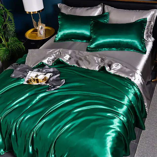 "Draps en satin uni luxe, brillance sophistiquée, texture douce, ajoutent élégance moderne à votre chambre, entretien facile.