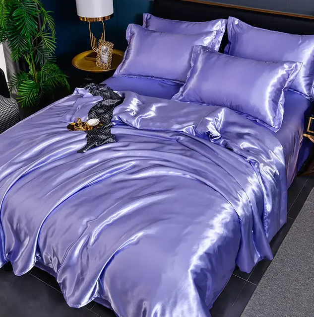 "Draps en satin uni luxe, brillance sophistiquée, texture douce, ajoutent élégance moderne à votre chambre, entretien facile.