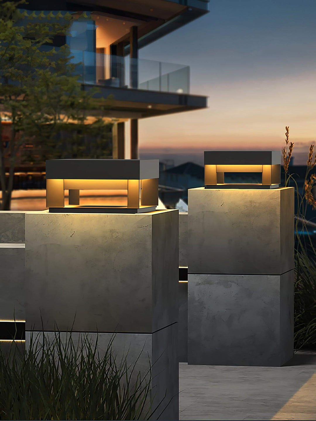Boîtier Luminaire Extérieur - Éclairage Poteau Solaire LED