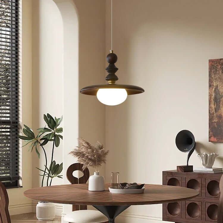 Suspension Design - Luminaire Intérieur en Verre, Bois & Métal