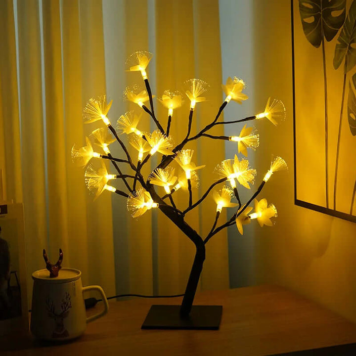 Lumière Pour Arbre À Fleurs En Fibre Optique En Bouleau Blanc
