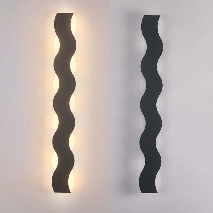 Applique Murale Extérieure Ondulée - Éclairage LED Moderne