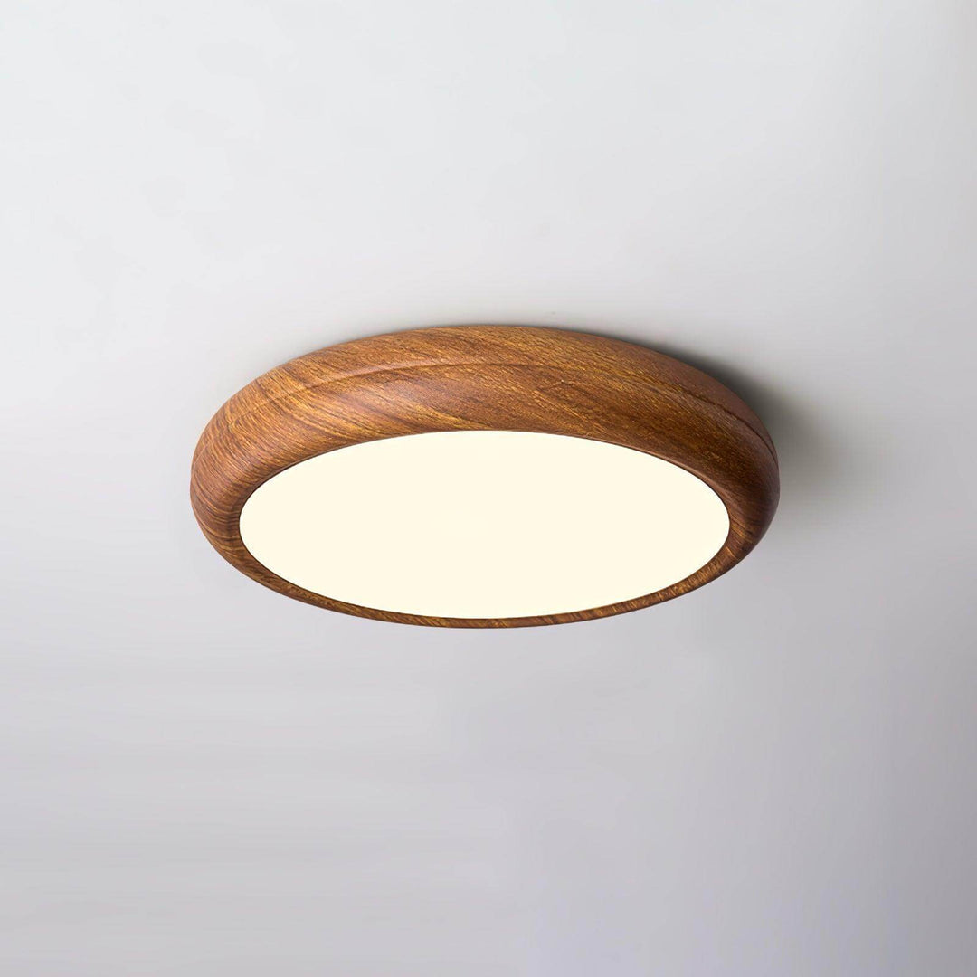 Plafonnier Rond en Bois - Éclairage Intérieur Moderne