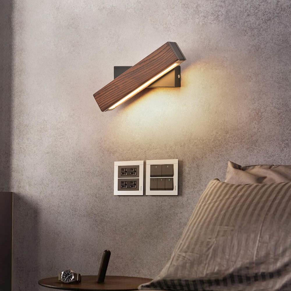 Applique Murale LED Pivotante en Bois - Éclairage d'Ambiance