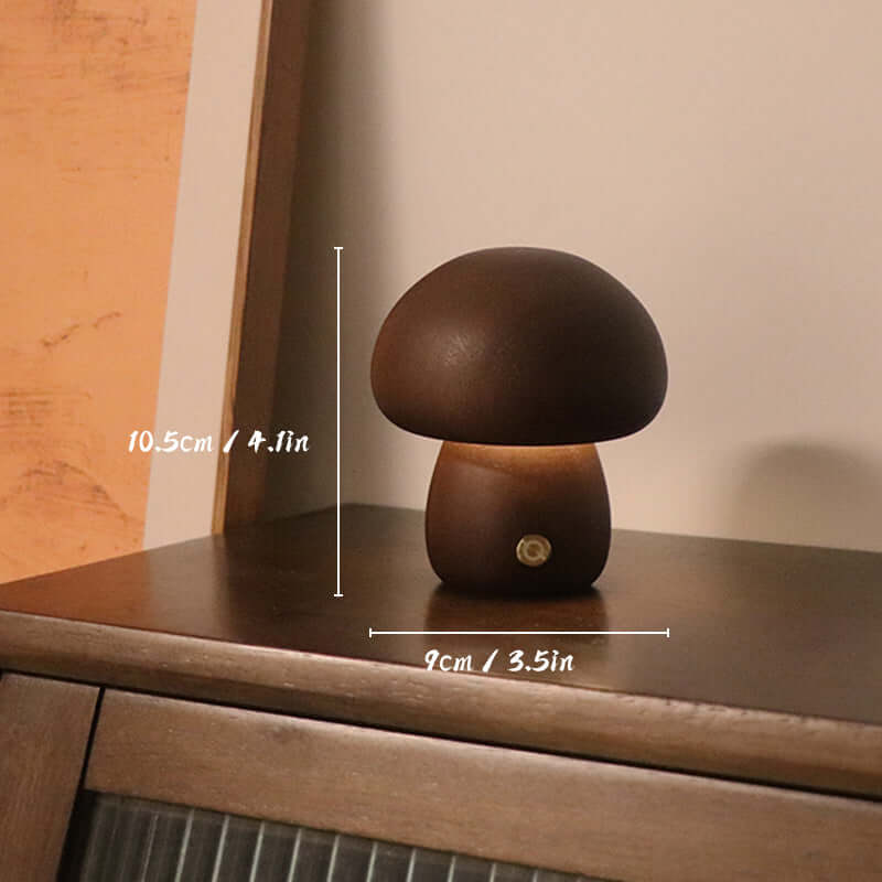 Lampe De Table Rechargeable Pour Champignons En Bois